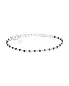 Bracciale in argento e vetro nero