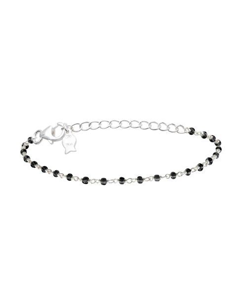 Bracciale in argento e vetro nero
