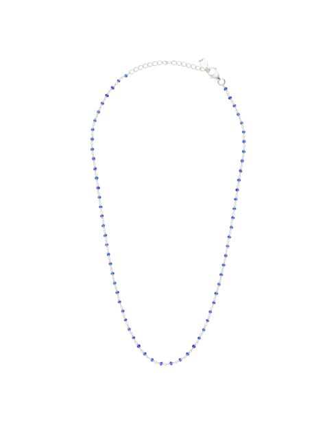 Collier en Argent et verre bleu