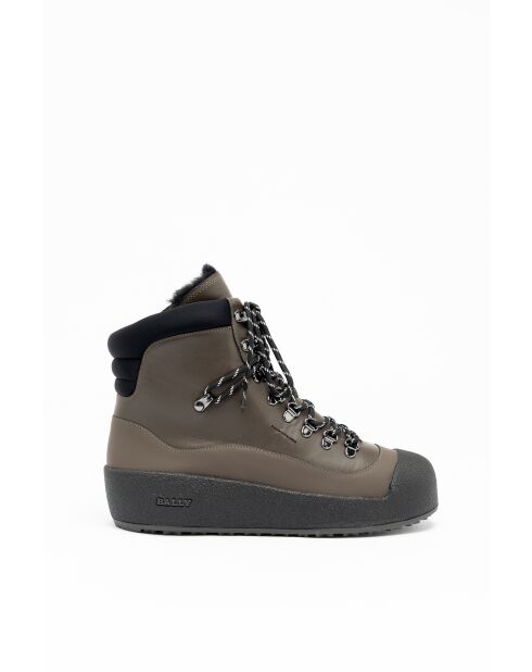 Botas militares Isaac de piel verde/negra