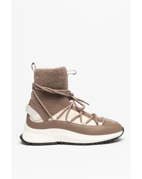 Baskets marron Alix taupes/blanc cassé