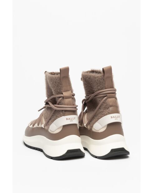 Baskets marron Alix taupes/blanc cassé