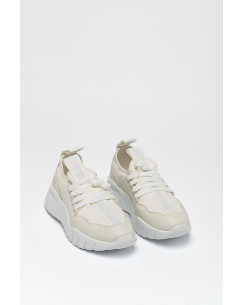 Baskets en cuir Daphné blanches