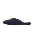 Marineblaue Lederpantoffeln Enzo