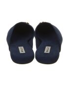 Marineblaue Lederpantoffeln Enzo