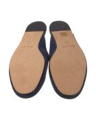 Marineblaue Lederpantoffeln Enzo