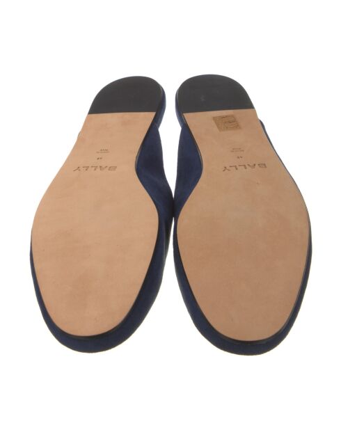 Marineblaue Lederpantoffeln Enzo