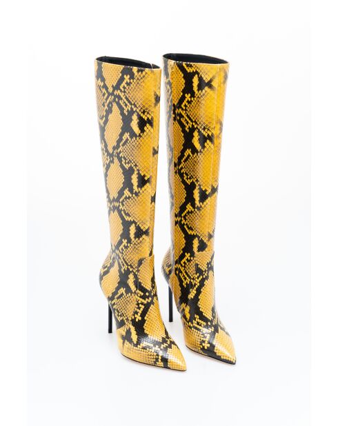 Bottes en cuir Barbra jaunes