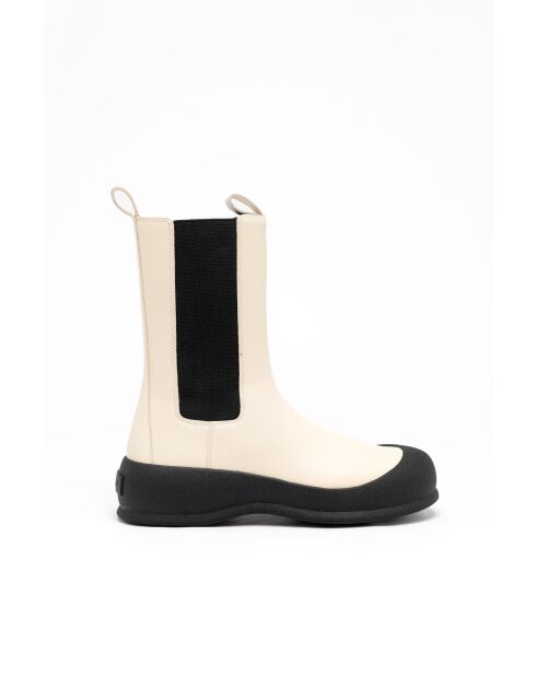 Stivali Siah in pelle color avorio