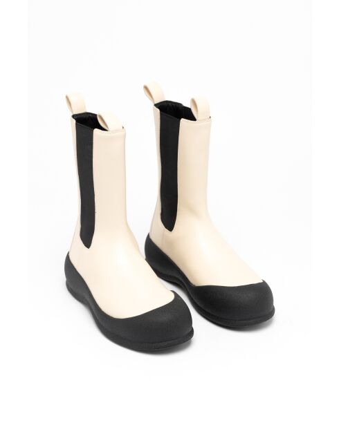 Stivali Siah in pelle color avorio