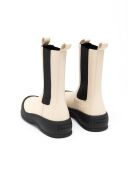 Bottines en cuir Siah blanc cassé