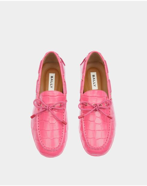 Mocassins en cuir Driver fuchsia