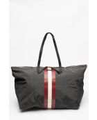 Borsa tote grigio molto scuro/oro giallo