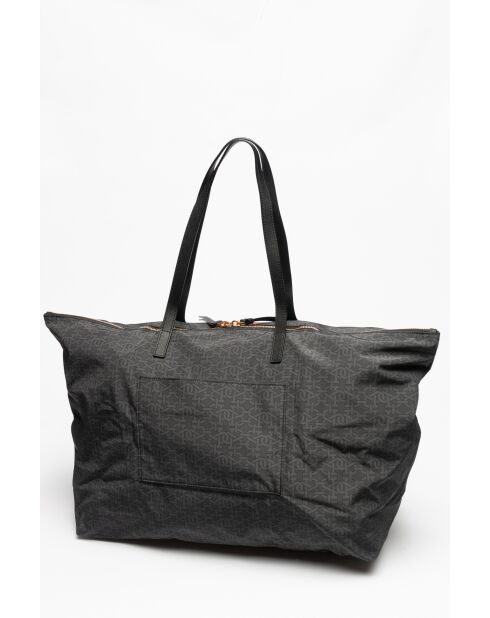 Sac cabas gris très foncé/or jaune