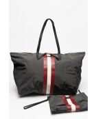 Borsa tote grigio molto scuro/oro giallo