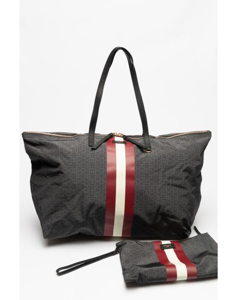 Sac cabas gris très foncé/or jaune