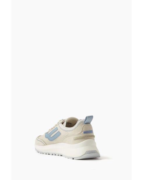 Baskets en cuir Fantine blanc cassé/bleu ciel