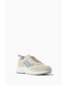 Baskets en cuir Fantine blanc cassé/bleu ciel