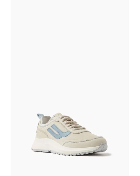 Baskets en cuir Fantine blanc cassé/bleu ciel