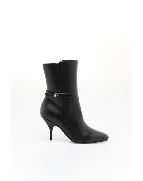 Bottines en cuir Odeya noires