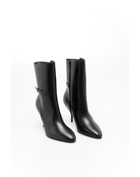 Bottines en cuir Odeya noires