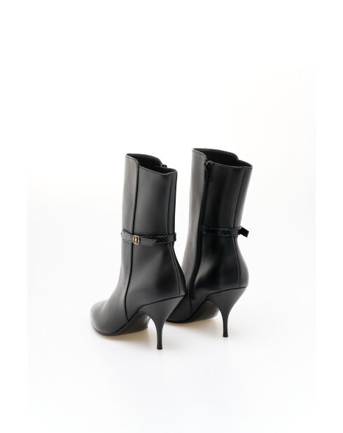Bottines en cuir Odeya noires