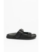 Mules en cuir Will noires