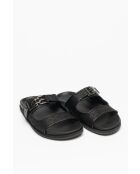 Mules en cuir Will noires