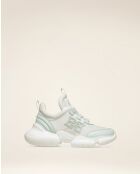 Baskets en cuir Louve bleu ciel/blancs