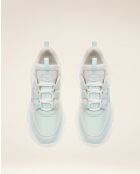 Baskets en cuir Louve bleu ciel/blancs