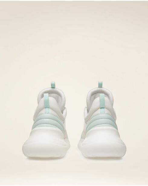 Baskets en cuir Louve bleu ciel/blancs