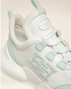 Baskets en cuir Louve bleu ciel/blancs