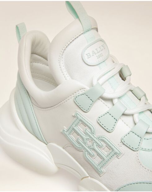 Baskets en cuir Louve bleu ciel/blancs