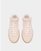 Sneakers Penelope in pelle rosa cipria/caramello