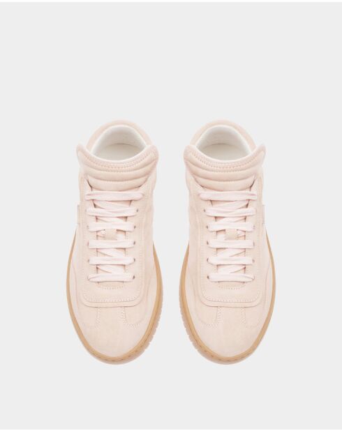 Zapatillas Penelope de piel rosa empolvado y caramelo