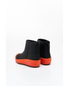 Bottines en cuir Julia noires/oranges