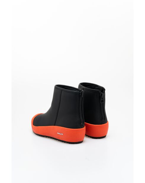 Bottines en cuir Julia noires/oranges