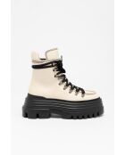 Bottines en cuir Giulia blanc cassé