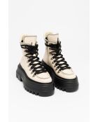 Bottines en cuir Giulia blanc cassé