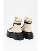 Bottines en cuir Giulia blanc cassé