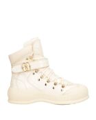 Stivali Coralie in pelle off-white