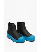 Bottines en cuir Julia noires/bleues