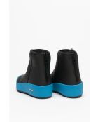 Bottines en cuir Julia noires/bleues