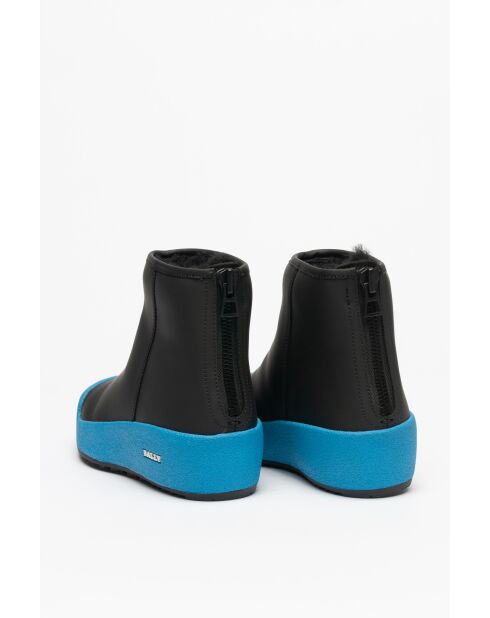 Bottines en cuir Julia noires/bleues