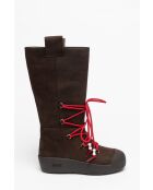 Stivali Thea in pelle marrone scuro