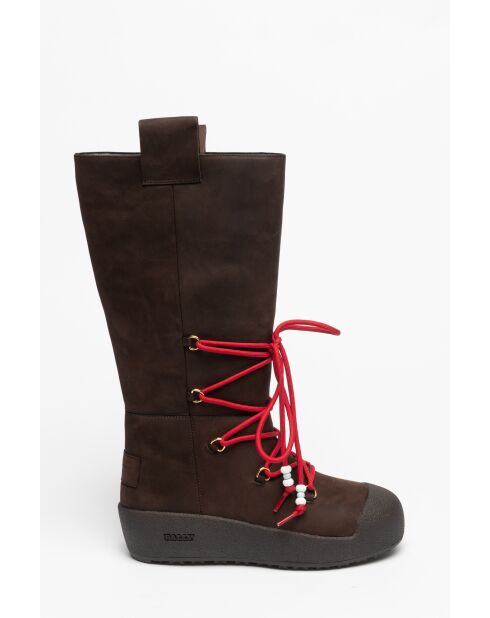 Stivali Thea in pelle marrone scuro