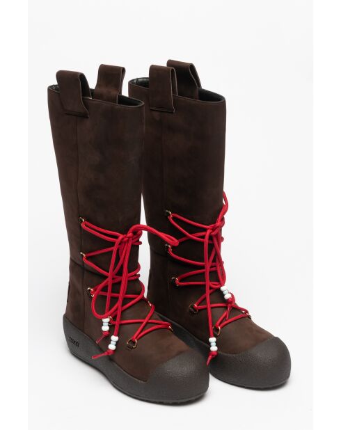 Stivali Thea in pelle marrone scuro