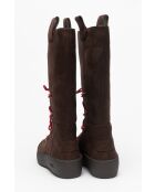 Stivali Thea in pelle marrone scuro