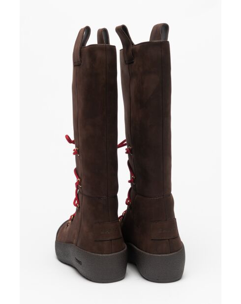 Stivali Thea in pelle marrone scuro