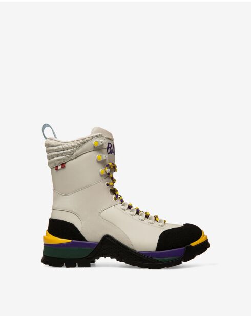 Stivali Alice in pelle bianca tenue